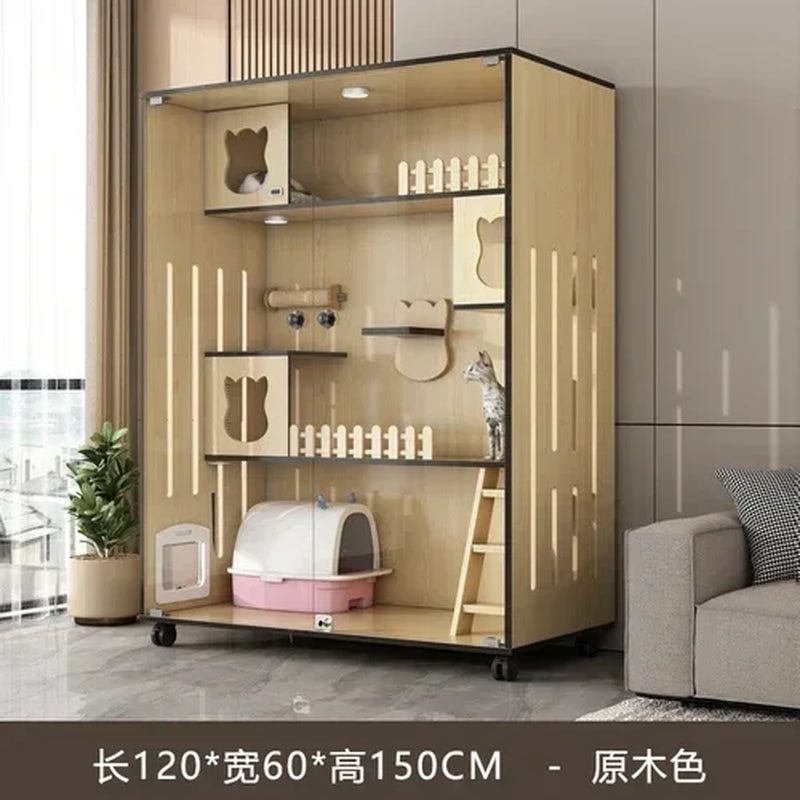 Villa Cage Home Indoort House C Cabinet Cat House Super Large Free Space Luxury Cat Nest