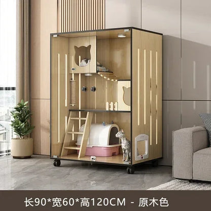 Villa Cage Home Indoort House C Cabinet Cat House Super Large Free Space Luxury Cat Nest