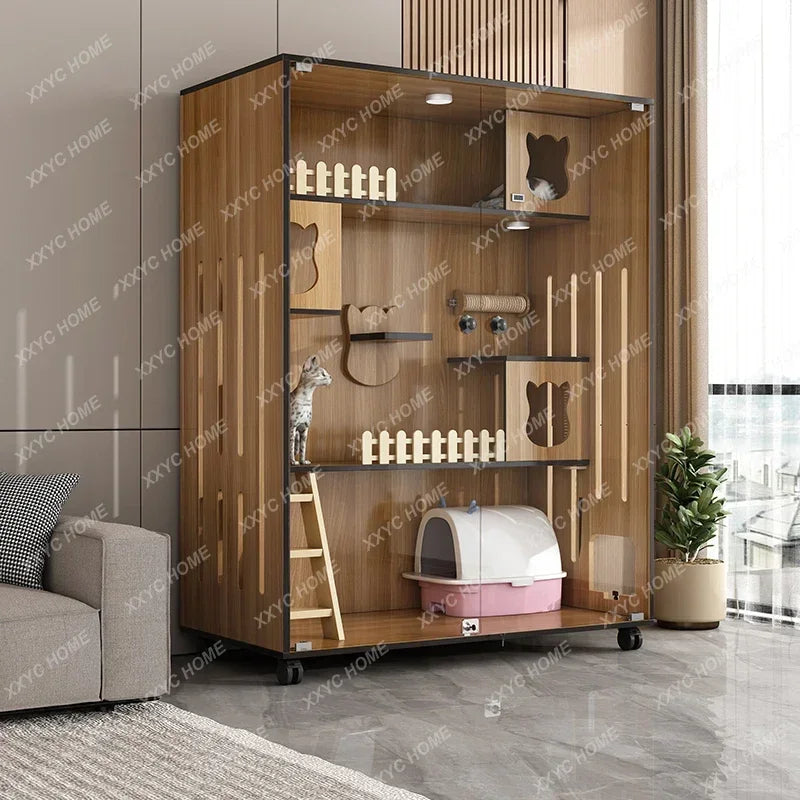 Villa Cage Home Indoort House C Cabinet Cat House Super Large Free Space Luxury Cat Nest