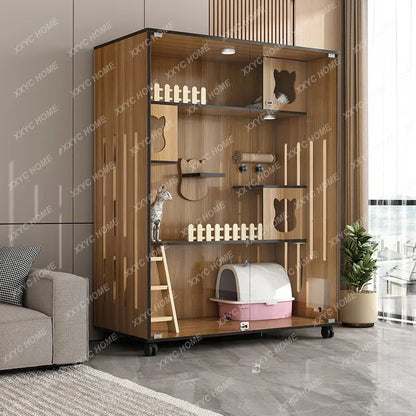 Villa Cage Home Indoort House C Cabinet Cat House Super Large Free Space Luxury Cat Nest