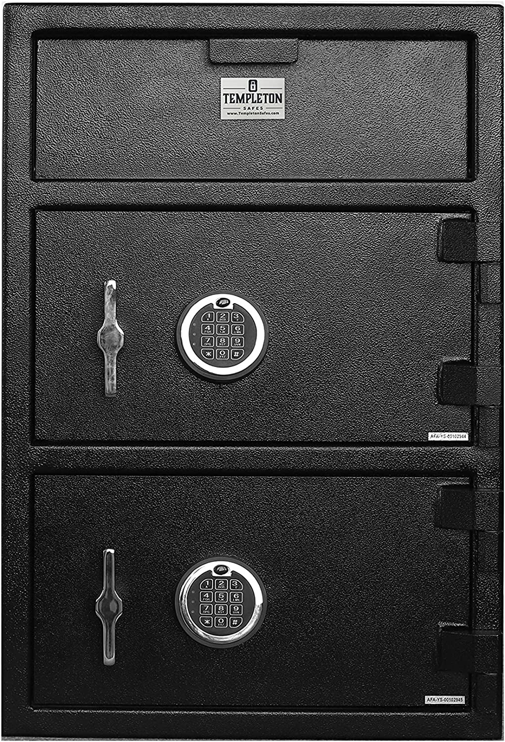 Templeton Large Depository Drop Safe & Lock Box, Electronic Multi-User Keypad Combination Lock with Key Backup, anti Fishing Security, 3.6 CBF Black