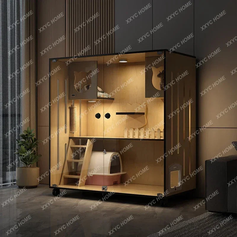 Villa Cage Home Indoort House C Cabinet Cat House Super Large Free Space Luxury Cat Nest