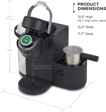 K-Cafe K-Duo Single Serve Coffee, Latte and Cappuccino Maker, 32 K-Cup Pods, Dark Charcoal