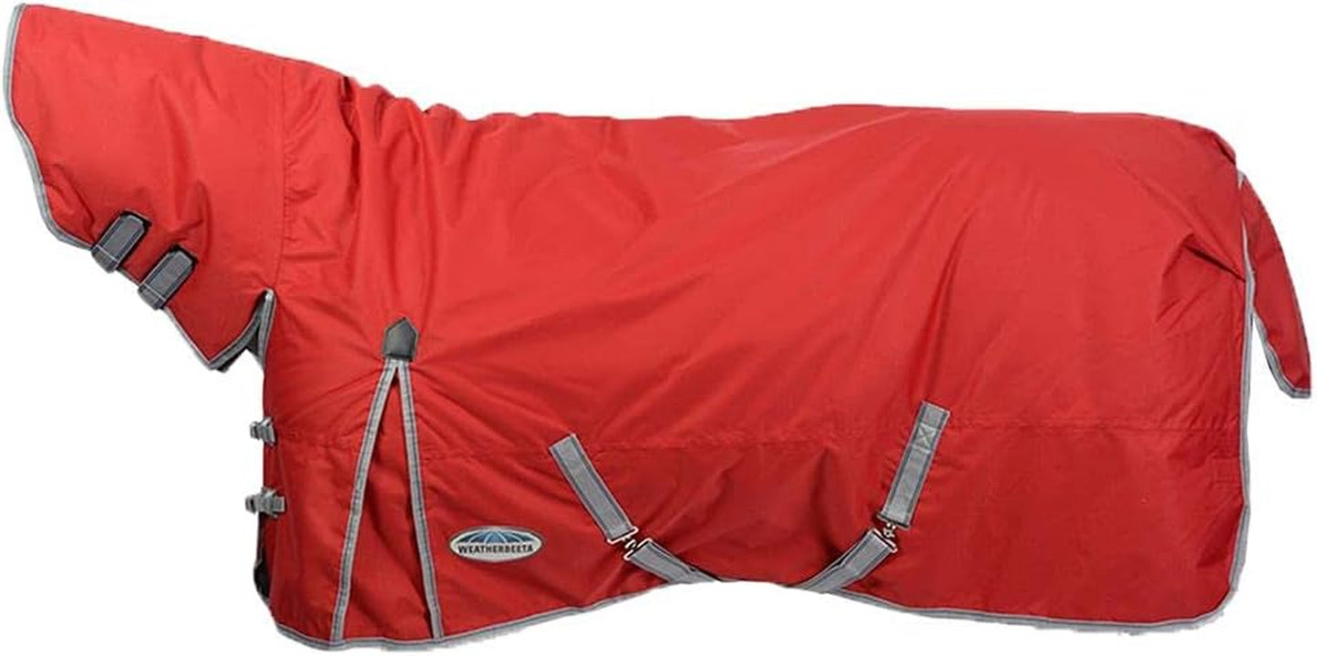 Comfitec Classic Combo Neck Lite Horse Blanket, Red/Silver/Navy, 81"