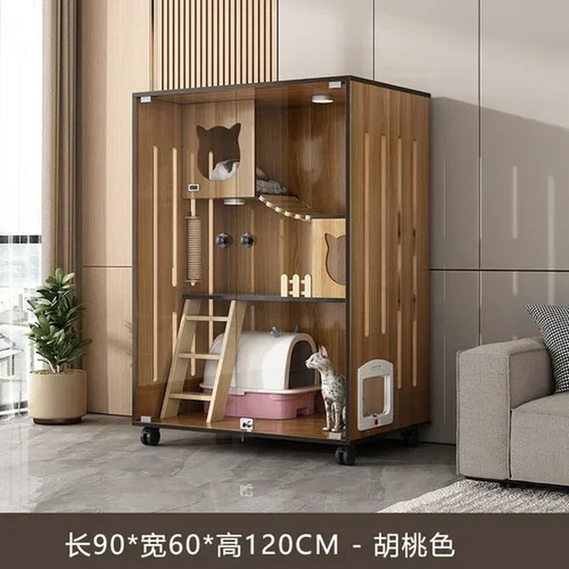 Villa Cage Home Indoort House C Cabinet Cat House Super Large Free Space Luxury Cat Nest