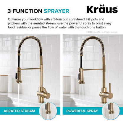 Britt Commercial Style Kitchen Faucet in Spot Free Antique Champagne Bronze, KPF-1690SFACB