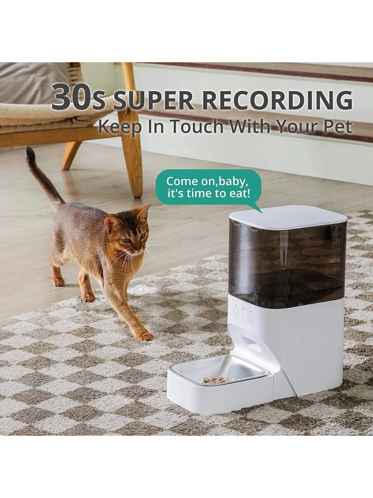 Cat Feeder W/App 4L Dog Food Dispenser Programmable Pet Feeder