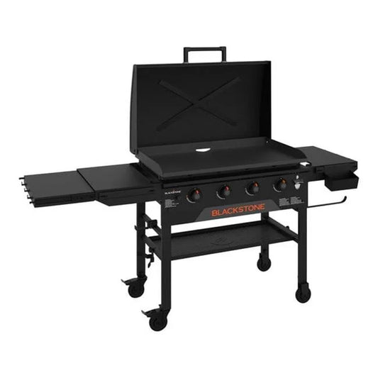 36" Original Omnivore Griddle with X-Braced Hood, Extendable Side Shelves and Accessory Rail System