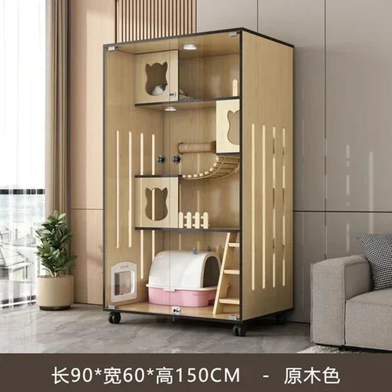 Villa Cage Home Indoort House C Cabinet Cat House Super Large Free Space Luxury Cat Nest