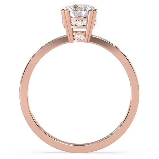 I2 H 1.01 Carat Natural Diamond Solitaire Engagement Ring 14K Rose Gold RS 5-7