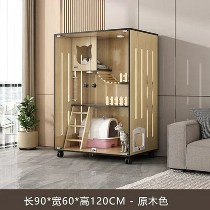 Villa Cage Home Indoort House C Cabinet Cat House Super Large Free Space Luxury Cat Nest