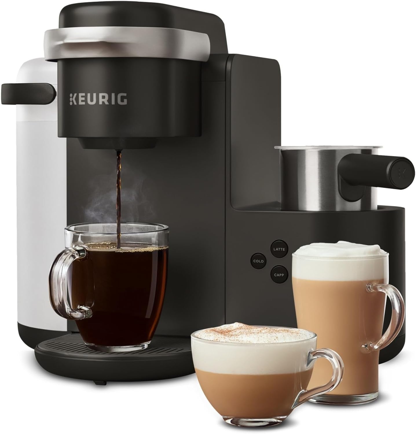 K-Cafe K-Duo Single Serve Coffee, Latte and Cappuccino Maker, 32 K-Cup Pods, Dark Charcoal