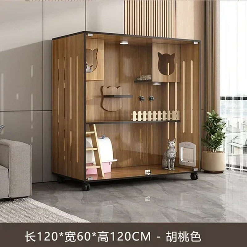 Villa Cage Home Indoort House C Cabinet Cat House Super Large Free Space Luxury Cat Nest