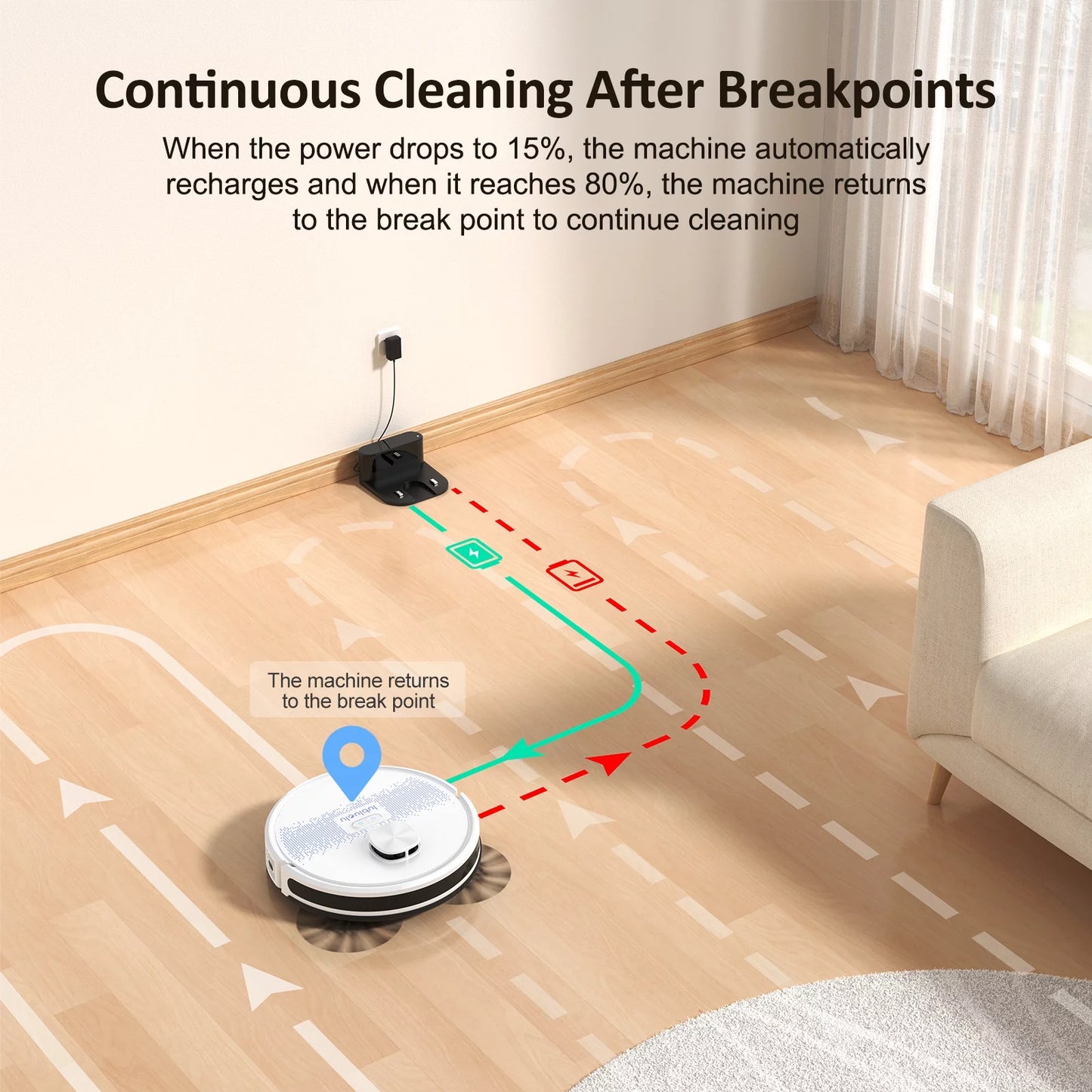 Robot Vacuum Cleaner and Mop Combo 4000Pa,Laser Lidar Navigation Robotic Vacuum, 150Mins Max, 55Db, 10 No-Go Zones Perfect for Pet Hair Carpets Hard Floor