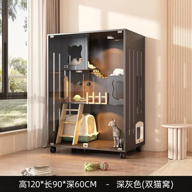 Villa Cage Home Indoort House C Cabinet Cat House Super Large Free Space Luxury Cat Nest