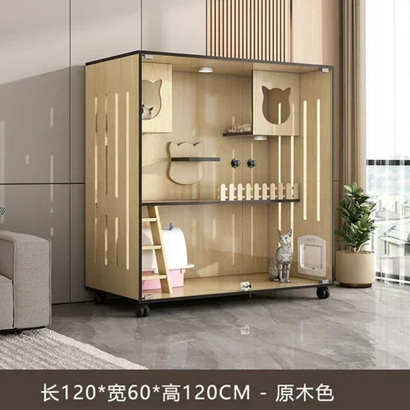 Villa Cage Home Indoort House C Cabinet Cat House Super Large Free Space Luxury Cat Nest