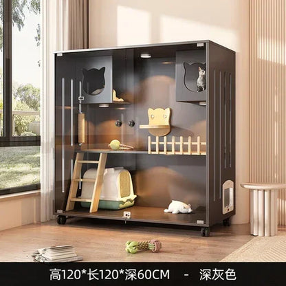 Villa Cage Home Indoort House C Cabinet Cat House Super Large Free Space Luxury Cat Nest