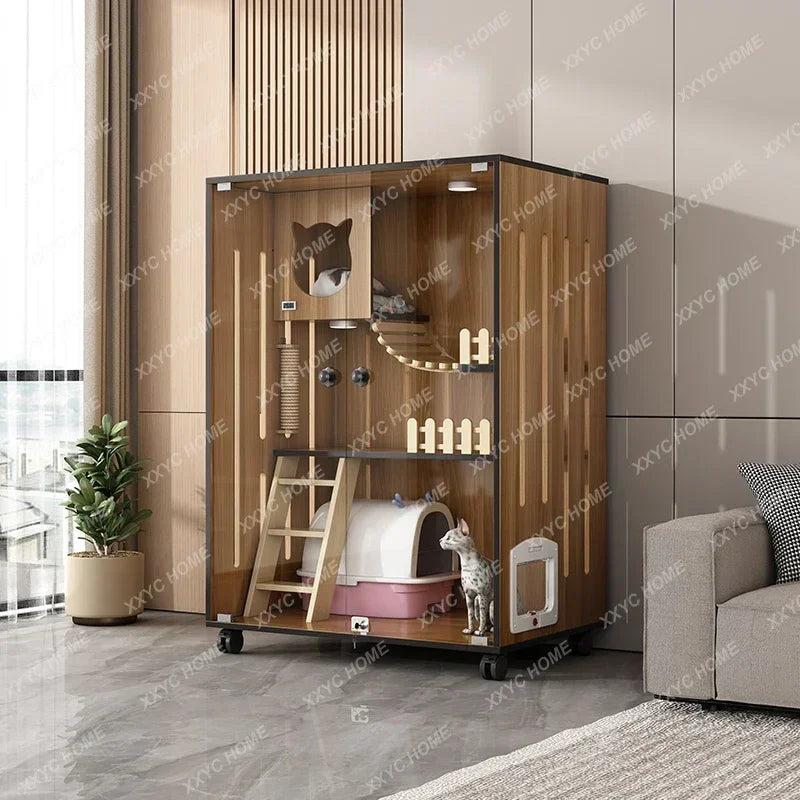 Villa Cage Home Indoort House C Cabinet Cat House Super Large Free Space Luxury Cat Nest